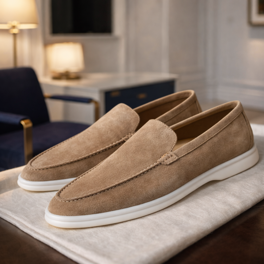 Men’s Luxury Low-Cut Loafers in Genuine Sheepskin Leather – Premium Casual Walking Shoes