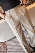 Men’s High-Waist Tailored Trousers – Old Money Pleated Dress Pants