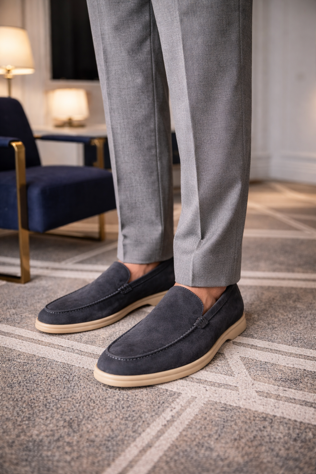 Men’s Luxury Low-Cut Loafers in Genuine Sheepskin Leather – Premium Casual Walking Shoes