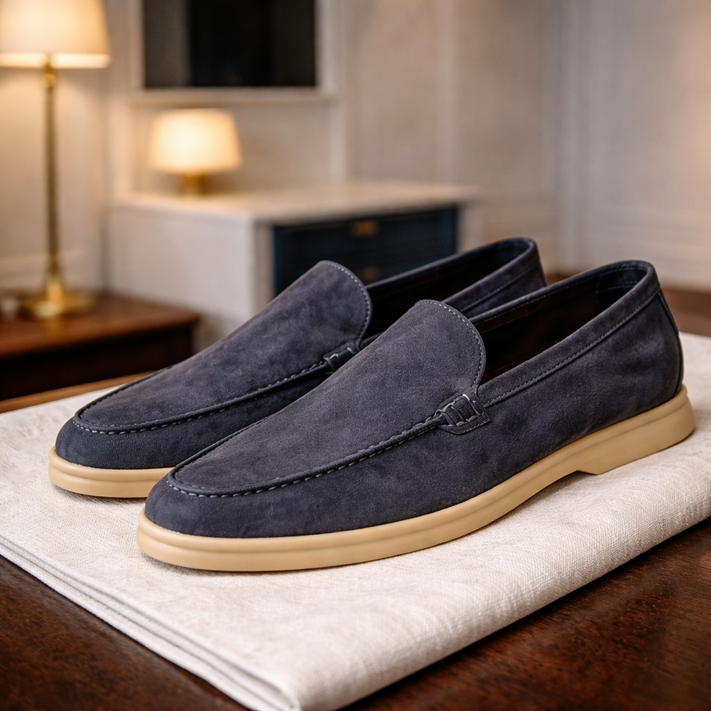 Men’s Luxury Low-Cut Loafers in Genuine Sheepskin Leather – Premium Casual Walking Shoes